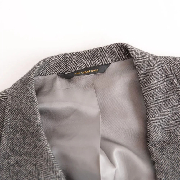 Vintage '90s Jacobson's Grey Tweed Double Button 100% Camel Hair Blazer 42R - Picture 8 of 16